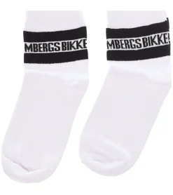 Strümpfe & Socken|Unterwäsche & Socken*BIKKEMBERGS 2 Paar Herren lange Socken mit Markenschriftzug Baumwoll-Strümpfe BK070 Weiß/Schwarz
