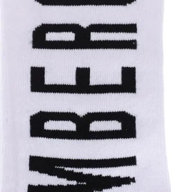 Strümpfe & Socken|Unterwäsche & Socken*BIKKEMBERGS 2 Paar Herren Tennis-Socken mit Markenschriftzug Baumwoll-Strümpfe BK013 Weiß/Schwarz
