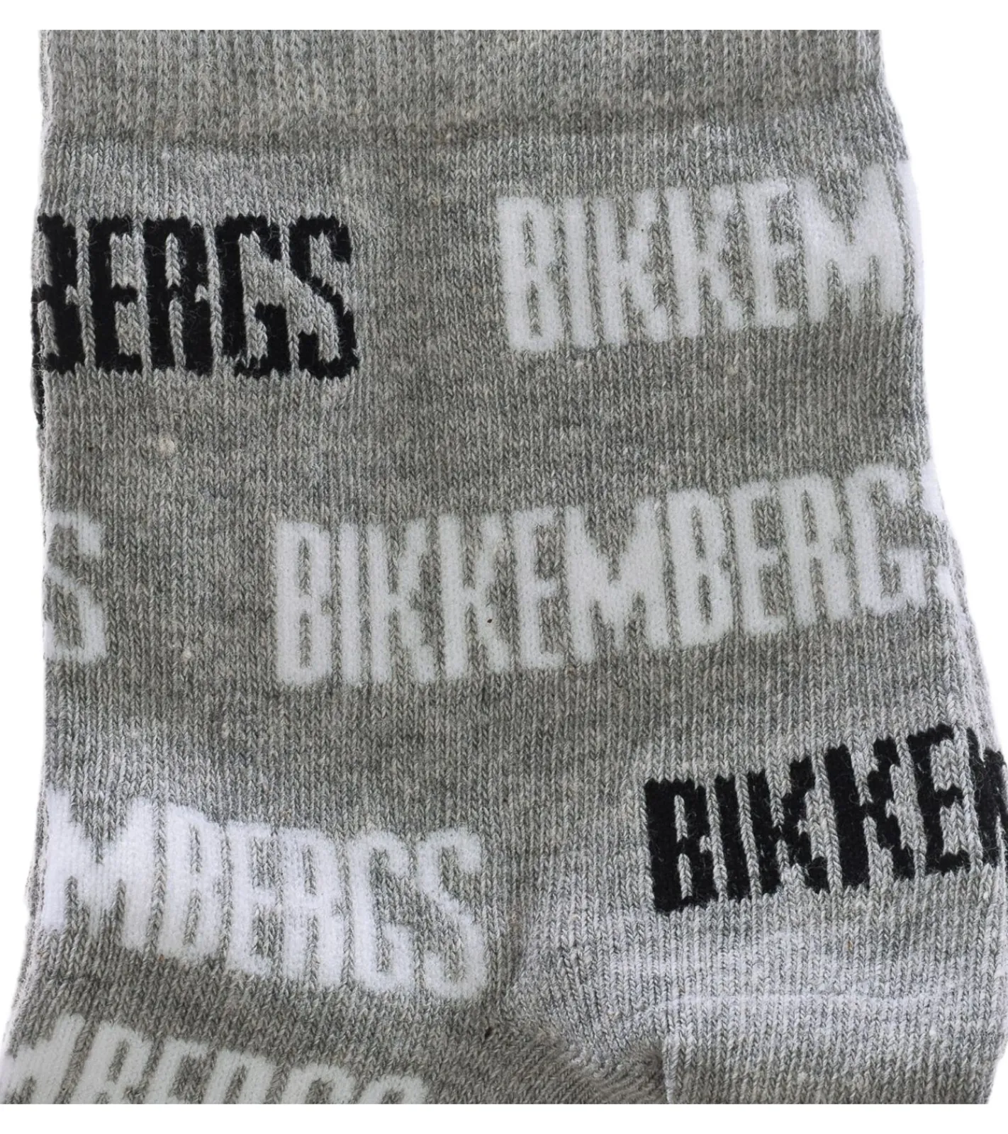 Strümpfe & Socken|Unterwäsche & Socken*BIKKEMBERGS 3 Paar Surtido Herren Sport-Socken mit Allover Marken-Print Baumwoll-Strümpfe BF_038 Weiß/Schwarz/Grau