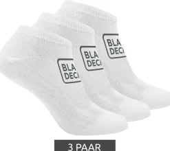 Strümpfe & Socken|Socken & Unterwäsche*BLACK+DECKER 3 Paar Quarter-Socken mit Logo-Details Arbeits-Strümpfe OEKO-TEX Standard 100 Sneaker-Socken BX/OBI1SLCX3BL3942 Weiß