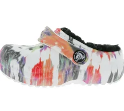 Hausschuhe*crocs 2 Paar Classic Lined Tie-Dye Kinder Haus-Schuhe gefütterte Clogs mit Dual--Comfort 206683-0C4 Bunt