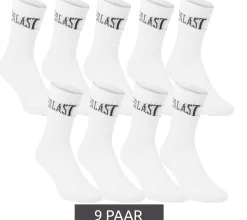 Strümpfe & Socken|Unterwäsche & Socken*EVERLAST 9 Paar Herren Sport-Socken mit Baumwollanteil lange Strümpfe OEKO-TEX Standard 100 EVL/1/TENX3/PBL Weiß