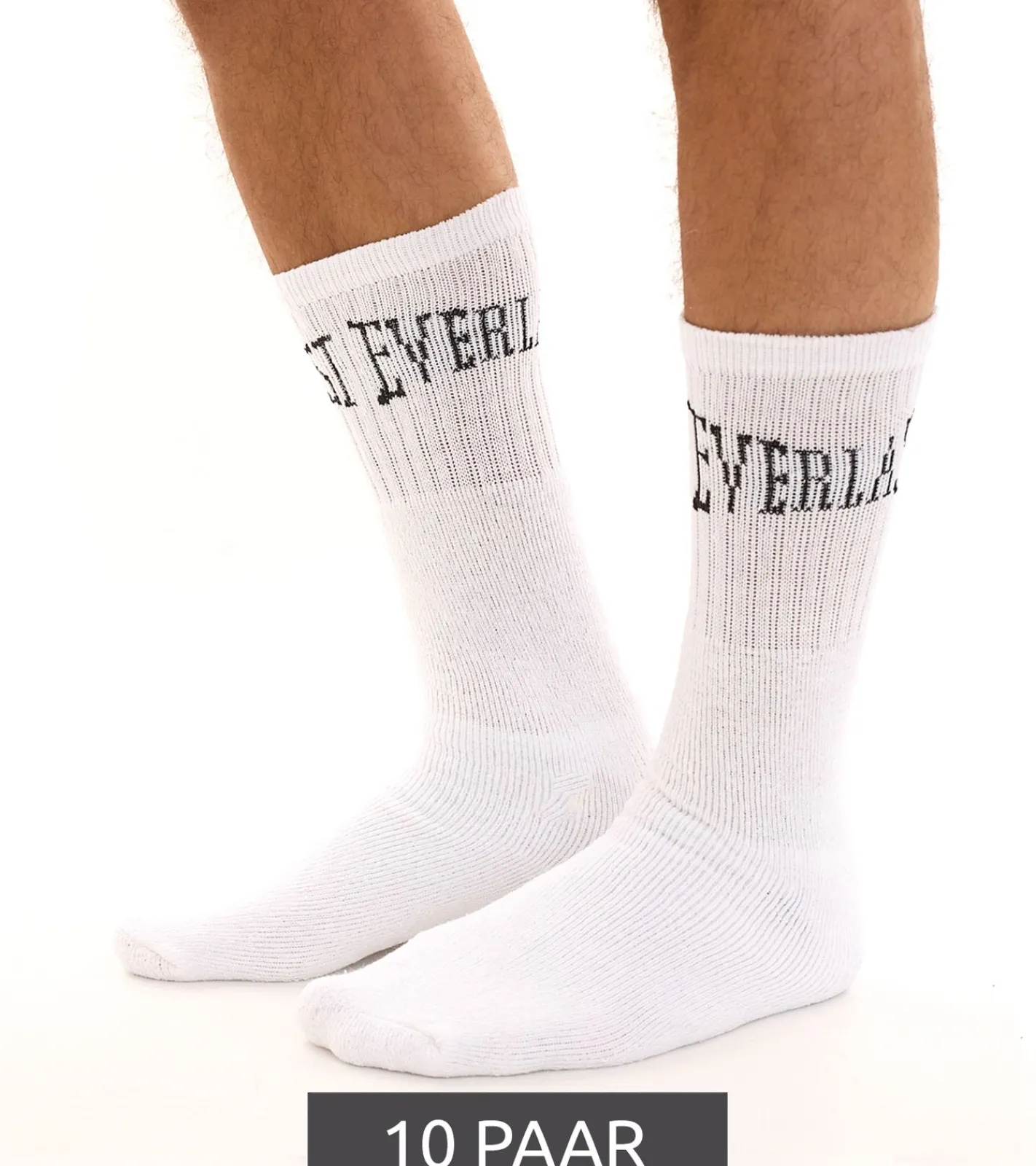 Strümpfe & Socken|Socken & Unterwäsche*EVERLAST 10 Paar Herren Sport-Socken mit Baumwollanteil Damen Socken lange Strümpfe OEKO-TEX Standard EVL1TENX oder Schwarz Weiß