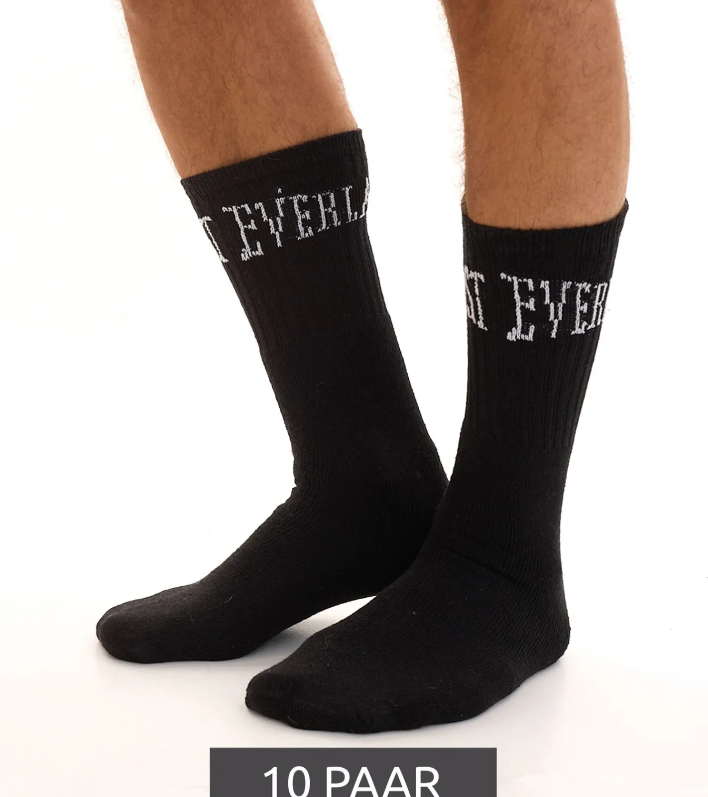 Strümpfe & Socken|Socken & Unterwäsche*EVERLAST 10 Paar Herren Sport-Socken mit Baumwollanteil Damen Socken lange Strümpfe OEKO-TEX Standard EVL1TENX oder Schwarz Weiß