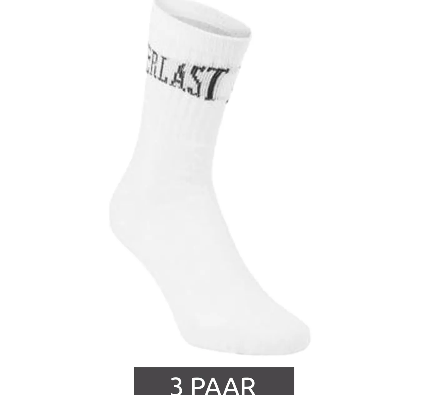 Strümpfe & Socken|Unterwäsche & Socken*EVERLAST 3 Paar Herren Sport-Socken mit Baumwollanteil lange Strümpfe OEKO-TEX Standard 100 EVL/1/TENX3/PBL Weiß