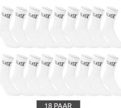 Strümpfe & Socken|Unterwäsche & Socken*EVERLAST 18 Paar Herren Sport-Socken mit Baumwollanteil lange Strümpfe OEKO-TEX Standard 100 EVL/1/TENX3/PBL Weiß