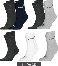 Strümpfe & Socken|Sportausrüstung*Head 11 Paar All Sports Socken Damen und Herren Trainings-Socken Sport-Strümpfe 701236921 in Schwarz, Blau, Grau, Weiß