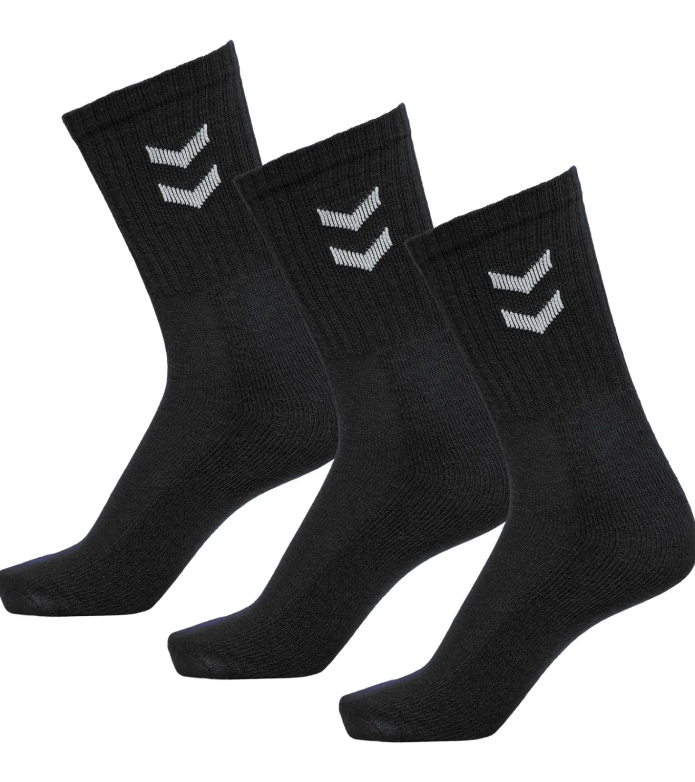 Strümpfe & Socken|Socken & Unterwäsche*hummel 18 Paar Basic Crew-Socken mit Kontrastwinkel Baumwoll-Strümpfe Sport-Socken 022030 Schwarz oder Weiß
