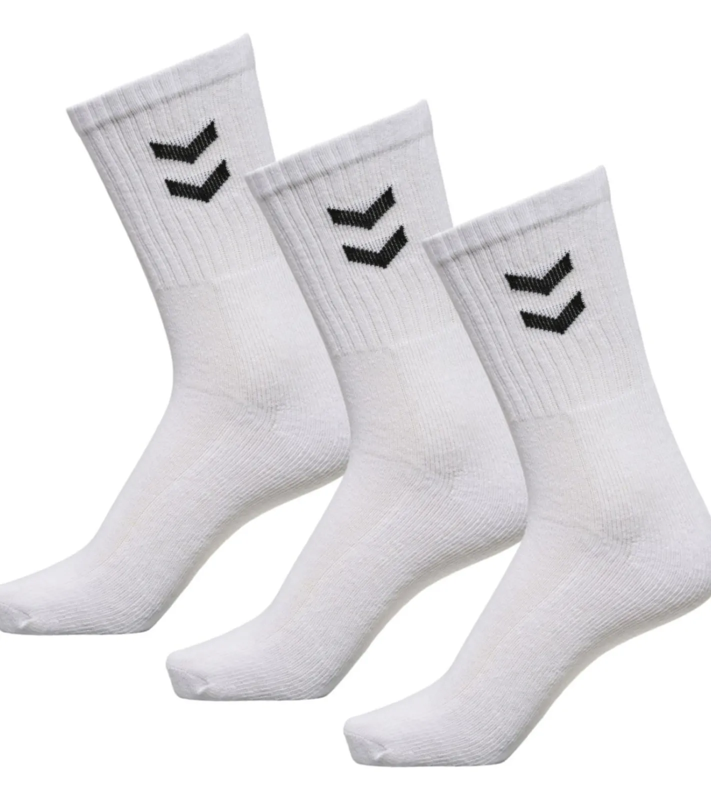 Strümpfe & Socken|Socken & Unterwäsche*hummel 18 Paar Basic Crew-Socken mit Kontrastwinkel Baumwoll-Strümpfe Sport-Socken 022030 Schwarz oder Weiß