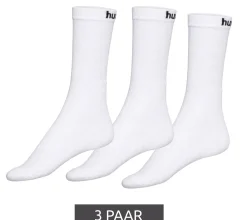 Strümpfe & Socken|Socken & Unterwäsche*hummel 18 Paar Basic Sport-Socken Baumwoll-Strümpfe Alltags-Socken mit Marken-Schriftzug 205603 oder Kontrastwinkel 022030 in Weiß oder Schwarz