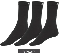 Strümpfe & Socken|Socken & Unterwäsche*hummel 3 Paar Basic Sport-Socken mit Marken-Schriftzug Baumwoll-Strümpfe Alltags-Socken 205603 2001 Schwarz