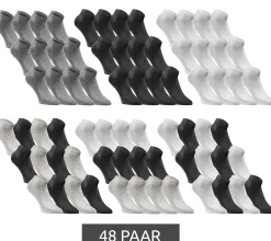 Strümpfe & Socken|Socken & Unterwäsche*Jack & Jones 48 Paar Short Sock Sneaker-Socken Sport-Strümpfe Baumwoll Quarter-Socken 12260511 in Schwarz, Grau, Weiß oder im Mix