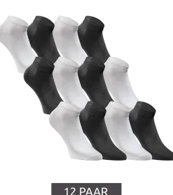 Strümpfe & Socken|Socken & Unterwäsche*Jack & Jones 12 Paar Short Sock Sneaker-Socken Sport-Strümpfe Baumwoll Quarter-Socken 12260511 Schwarz/Weiß