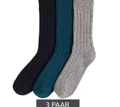 Strümpfe & Socken|Kinder-Unterwäsche*O46bpx 3 Paar Kinder Baumwoll-Socken Jungen und Mädchen Strick-Socken 951045 Blau/Türkis/Grau