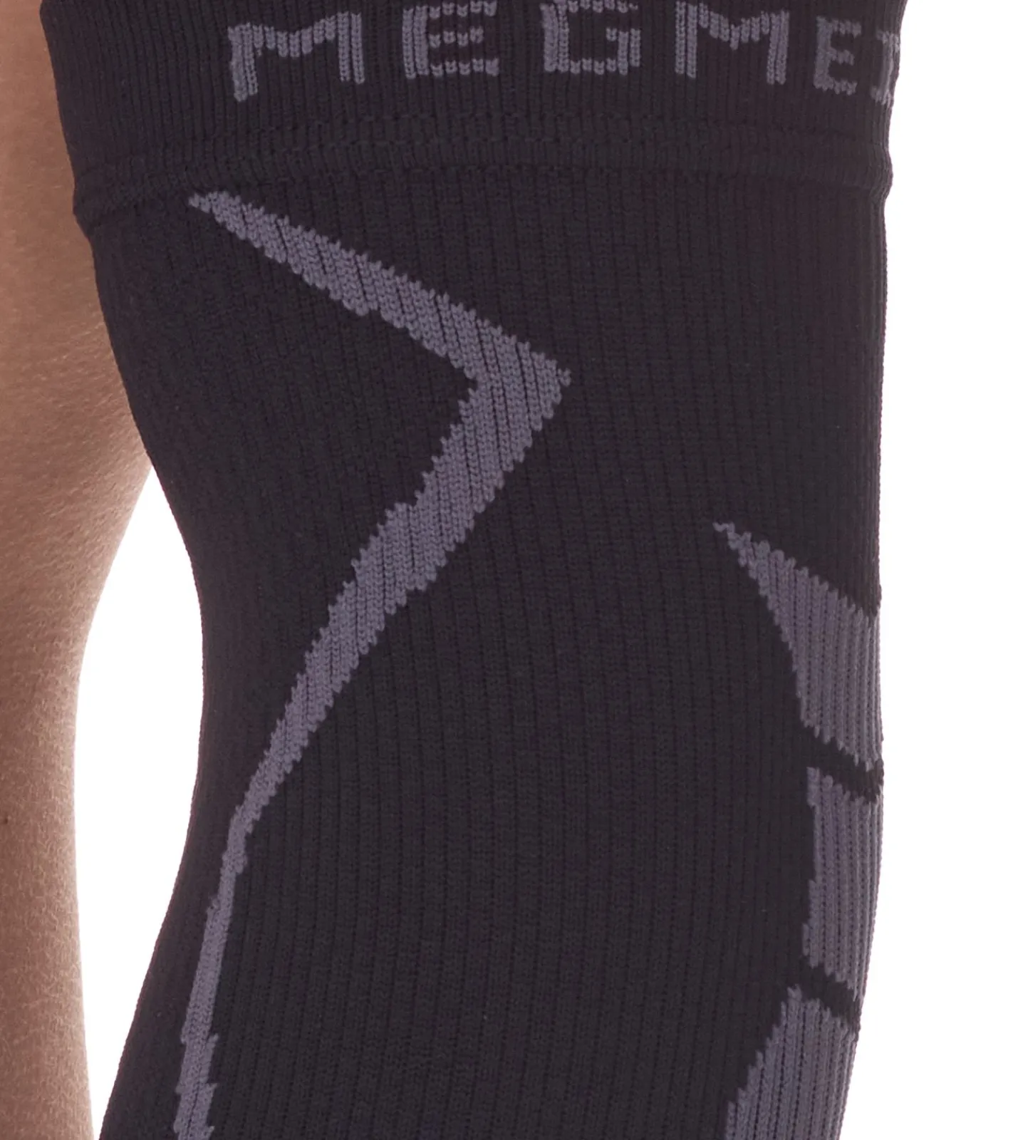 Sportoberbekleidung|Sportausrüstung*megmeister 1 Paar Ellenbogen Kompressions-Manschette Beinlinge 23-32 mmHg Ellenbogenwärmer MER002 Schwarz/Grau