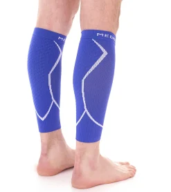 Sportunterbekleidung|Sportausrüstung*megmeister 1 Paar Waden Kompressions-Stutzen Beinlinge 23-32 mmHg Wadenwärmer MER003 Blau/Weiß