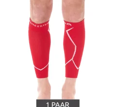 Sportunterbekleidung|Sportausrüstung*megmeister 1 Paar Waden Kompressions-Stutzen Beinlinge 23-32 mmHg Wadenwärmer MER003 Rot/Weiß