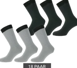 Strümpfe & Socken|Unterwäsche & Socken*MENS WORK SOCKS 18 Paar Arbeits-Socken Baumwoll-Socken Work-Socken lange Socken MWS-21002 Dunkelgrau oder Hellgrau