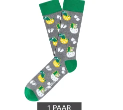 Strümpfe & Socken|Socken & Unterwäsche*Moustard 1 Paar Dinosaur Egg Hatch Baumwoll-Socken mit schlüpfenden Dinosauriern gemusterte lange Strümpfe 18S-EGG Grau/Weiß/Grün
