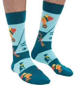 Strümpfe & Socken|Socken & Unterwäsche*Moustard 6 Paar Eye of Horus Baumwoll-Socken mit ägyptischen Symbolen gemusterte lange Strümpfe 20S-EYEH Blau/Gelb/Orange/Grün
