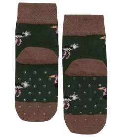 Strümpfe & Socken|Kinder-Unterwäsche*Moustard 6 Paar Kinder Baumwoll-Socken mit Straußen Allover-Print gemusterte Stopper-Socken Baby-Socken 20S-OSTR-1224 Hellbraun/Grün/Rosa