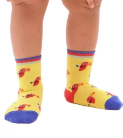 Strümpfe & Socken|Kinder-Unterwäsche*Moustard 6 Paar Parrot Kinder Baumwoll-Socken mit Papageien-Print gemusterte Stopper-Socken Vogel-Print Baby-Socken 20S-PARR Gelb/Blau/Rot/Orange