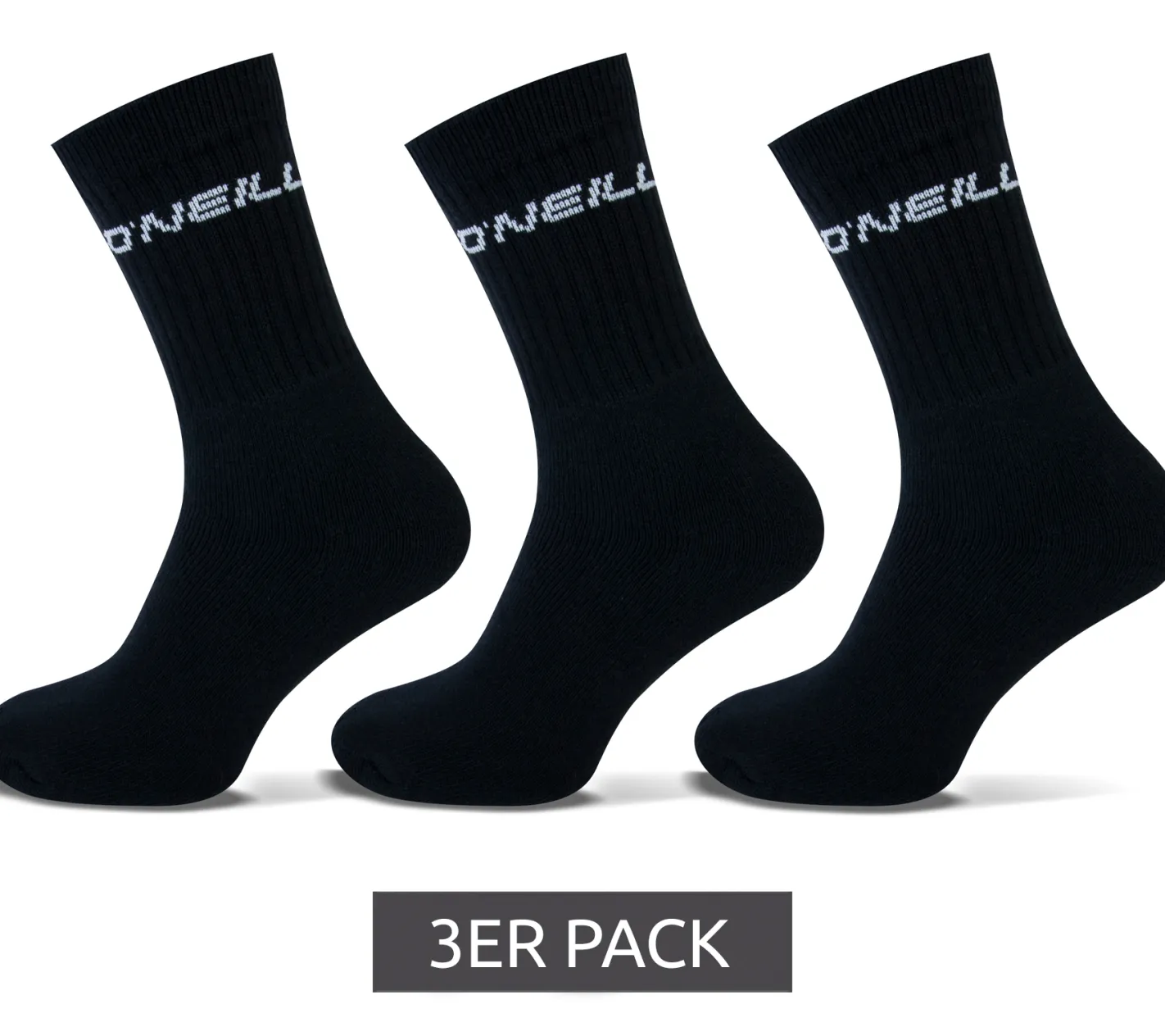 Strümpfe & Socken|Socken & Unterwäsche*O´NEILL 3 Paar O NEILL Strümpfe Sport-Socken aus recycelter Baumwolle 770003 Schwarz
