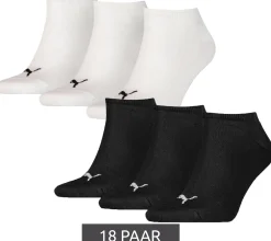 Strümpfe & Socken|Socken & Unterwäsche*PUMA 18 Paar Baumwoll-Socken schlichte Sneaker-Socken Kurz-Socken Strümpfe 261080001 oder Weiß Schwarz