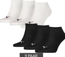 Strümpfe & Socken|Socken & Unterwäsche*PUMA 9 Paar Baumwoll-Socken schlichte Sneaker-Socken Kurz-Socken Strümpfe 261080001 oder Weiß Schwarz