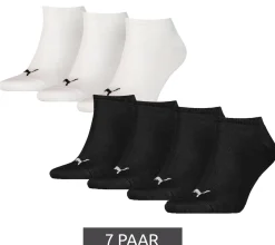 Strümpfe & Socken|Kinder-Unterwäsche*PUMA 7 Paar Baumwoll-Socken schlichte Sneaker-Socken Kurz-Socken Strümpfe 70122094 001 Schwarz/Weiß
