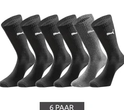 Strümpfe & Socken|Socken & Unterwäsche*PUMA 12 Paar Sport-Strümpfe mit gepolsterten Fußbereich Tennissocken atmungsaktive Socken extra weicher Bund 701224759 Schwarz/Anthrazit/Grau