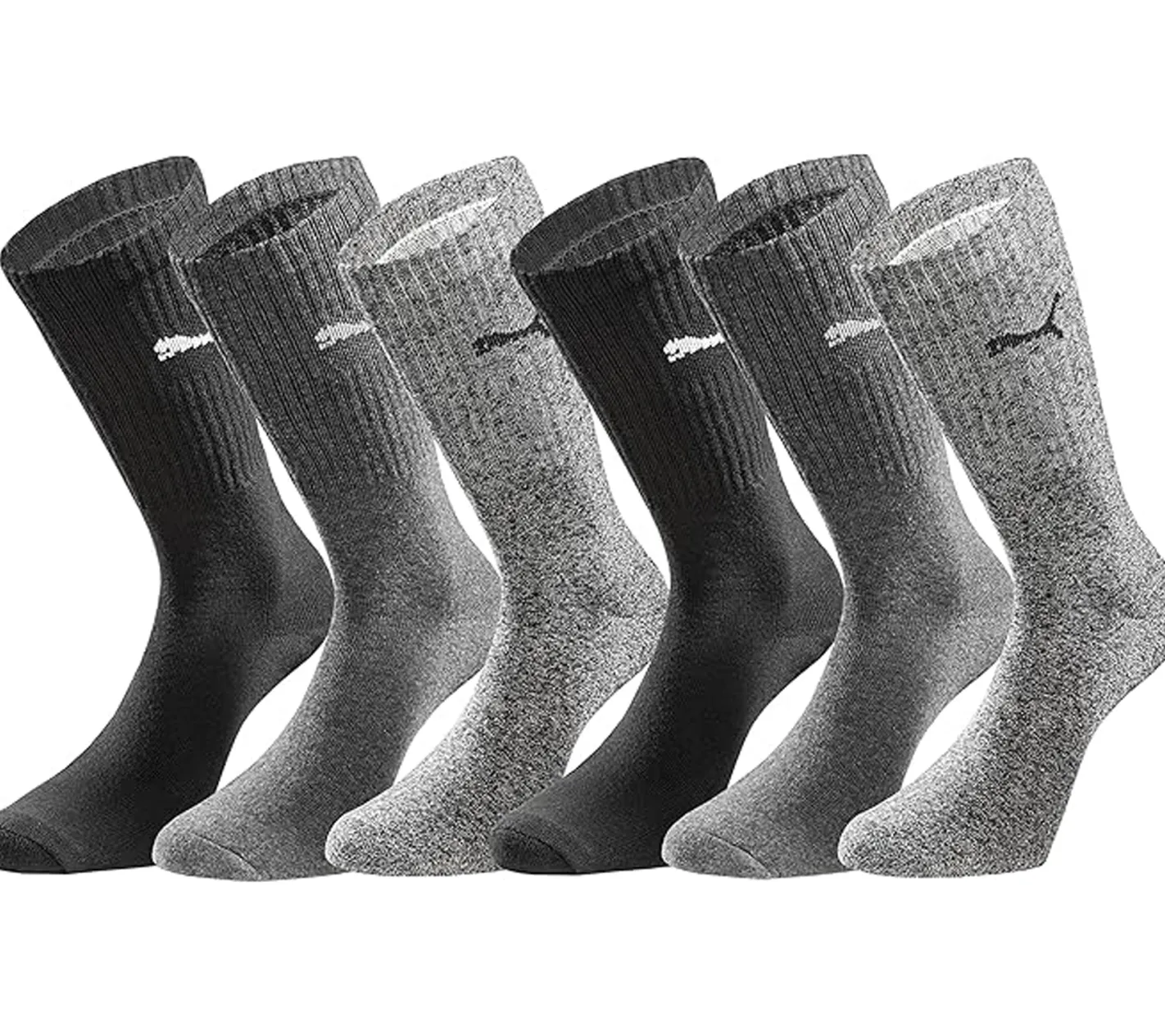Strümpfe & Socken|Socken & Unterwäsche*PUMA 6 Paar Sport-Strümpfe mit gepolsterten Fußbereich Tennissocken atmungsaktive Socken extra weicher Bund 701224759 Schwarz/Anthrazit/Grau
