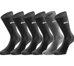 Strümpfe & Socken|Socken & Unterwäsche*PUMA 6 Paar Sport-Strümpfe mit gepolsterten Fußbereich Tennissocken atmungsaktive Socken extra weicher Bund 701224759 Schwarz/Anthrazit/Grau