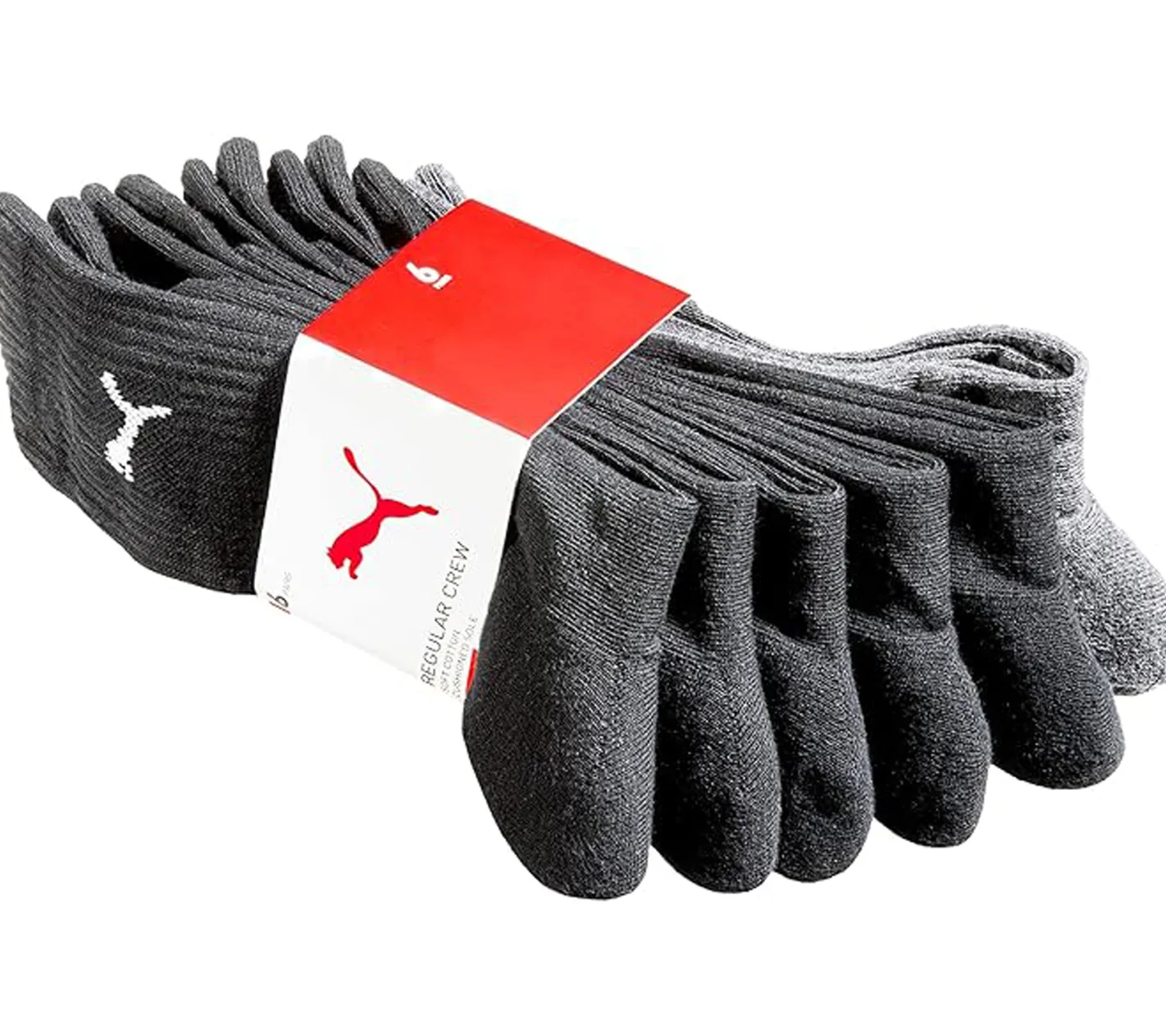 Strümpfe & Socken|Socken & Unterwäsche*PUMA 6 Paar Sport-Strümpfe mit gepolsterten Fußbereich Tennissocken atmungsaktive Socken extra weicher Bund 701224759 Schwarz/Anthrazit/Grau