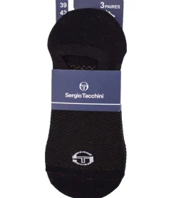 Strümpfe & Socken|Socken & Unterwäsche*Sergio Tacchini 3 Paar Invisible Footie Füßlinge kurze Socken Baumwoll-Strümpfe Schwarz