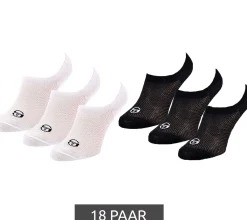 Strümpfe & Socken|Socken & Unterwäsche*Sergio Tacchini 18 Paar Invisible Footie Füßlinge kurze Sommer-Socken Baumwoll-Strümpfe Schwarz oder Weiß