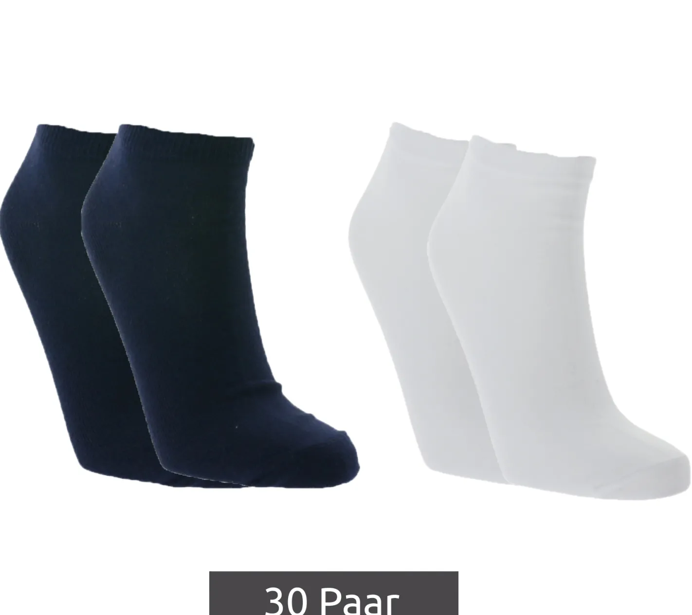Strümpfe & Socken|Socken & Unterwäsche*spirit of colours 30 Paar nachhaltige Sneaker-Socken OEKO-TEX Standard 100 zertifiziert bequeme Strümpfe aus Bio-Baumwolle Weiß/Navy