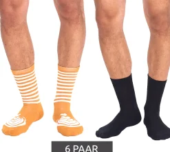 Strümpfe & Socken|Socken & Unterwäsche*TASTIQ 6 Paar Baumwoll-Socken mit Latte Macchiato-Print lange Strümpfe in stylischer Kaffeebecher-Geschenkbox TAS/1/CSX2/LAT Braun/Schwarz