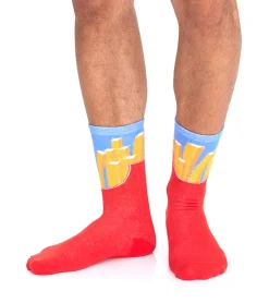 Strümpfe & Socken|Socken & Unterwäsche*TASTIQ 16 Paar Baumwoll-Socken mit Print lange Strümpfe in Geschenkbox TAS/1/CSX2 mit Pommesdruck oder mit Latte Macchiato Print