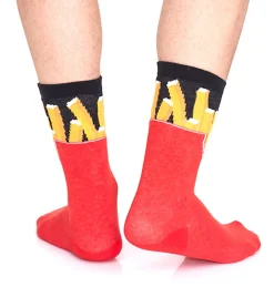 Strümpfe & Socken|Socken & Unterwäsche*TASTIQ 2 Paar Baumwoll-Socken mit Print lange Strümpfe in Geschenkbox TAS/1/CSX2 mit Pommesdruck oder mit Latte Macchiato Print