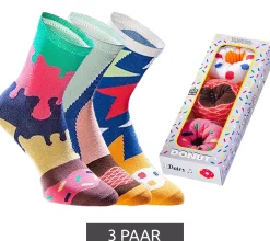 Strümpfe & Socken|Socken & Unterwäsche*TASTIQ 18 Paar Baumwoll-Socken mit Print lange Strümpfe in stylischer Geschenkbox Tas/1/CSX3 mit oder Donut Print Pizza