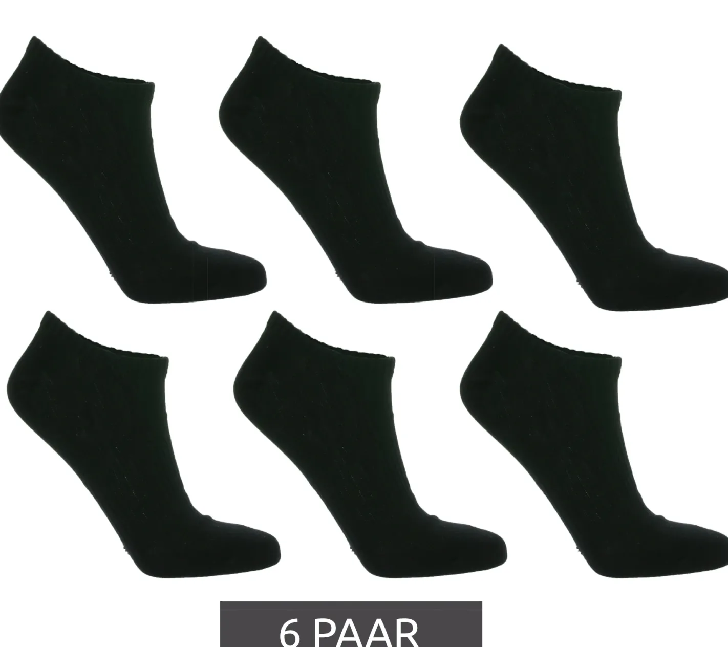 Strümpfe & Socken|Socken & Unterwäsche*TASTIQ 6 Paar Sneaker-Socken schlichte Baumwoll-Socken in Geschenkbox Sport-Socken Schwarz, Grau oder Weiß