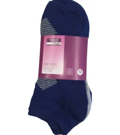 Strümpfe & Socken|Kinder-Unterwäsche*TRUE style 36 Paar Baumwoll-Strümpfe mit Komfortbund nachhaltige Sneaker-Socken mit verschiedenen Mustern Pink, Blau oder Schwarz Schwarz/Grau/Blau