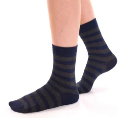 Strümpfe & Socken|Kinder-Unterwäsche*TRUE style 8 Paar Baumwoll-Strümpfe mit Komfortbund nachhaltige Business-Socken im Crew-Style verschiedene Muster Navy/Grau