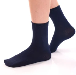 Strümpfe & Socken|Kinder-Unterwäsche*TRUE style 8 Paar Baumwoll-Strümpfe mit Komfortbund nachhaltige Business-Socken im Crew-Style verschiedene Muster Navy/Grau