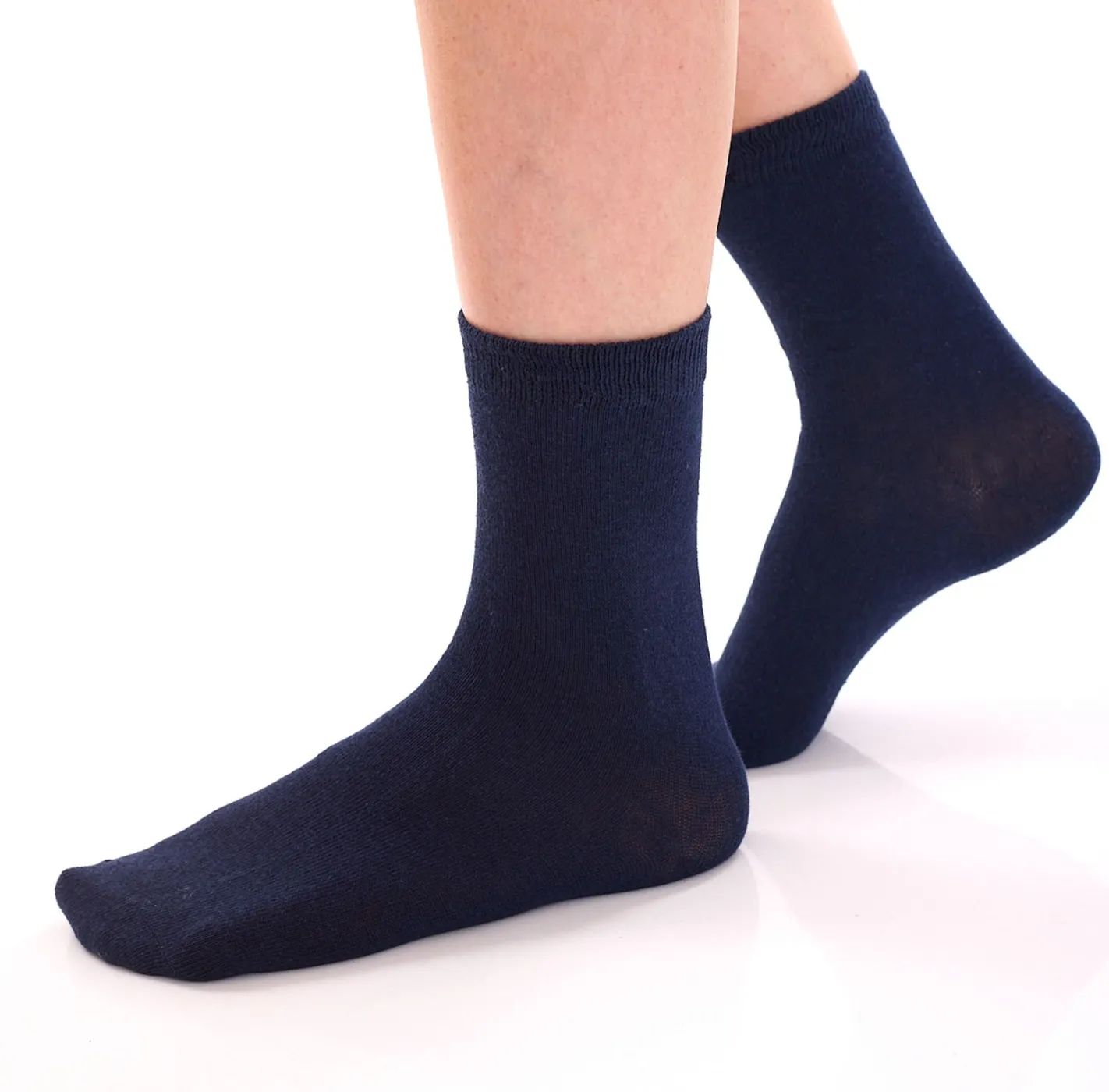 Strümpfe & Socken|Kinder-Unterwäsche*TRUE style 8 Paar Baumwoll-Strümpfe mit Komfortbund nachhaltige Business-Socken im Crew-Style verschiedene Muster Navy/Grau
