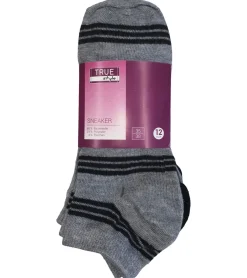 Strümpfe & Socken|Kinder-Unterwäsche*TRUE style 24 Paar Baumwoll-Strümpfe mit Komfortbund nachhaltige Sneaker-Socken mit verschiedenen Mustern Pink, Blau oder Schwarz Schwarz/Grau/Blau