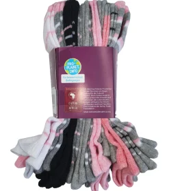 Strümpfe & Socken|Kinder-Unterwäsche*TRUE style 12 Paar Baumwoll-Strümpfe mit Komfortbund nachhaltige Sneaker-Socken mit verschiedenen Mustern Pink, Blau oder Schwarz Schwarz/Grau/Blau