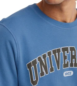 Pullover & Sweater*11 PROJECT Davin Herren Sweater mit UNIVERSITY Frontprint Baumwoll-Sweatshirt 20715943 194039 Blau