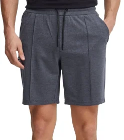 Große Größen|Shorts & Bermudas*11 PROJECT Palamo Herren Sweat-Bermuda Freizeit Bermuda im Chino-Style 20716141 in Dunkelgau-meliert, Grau oder Schwarz